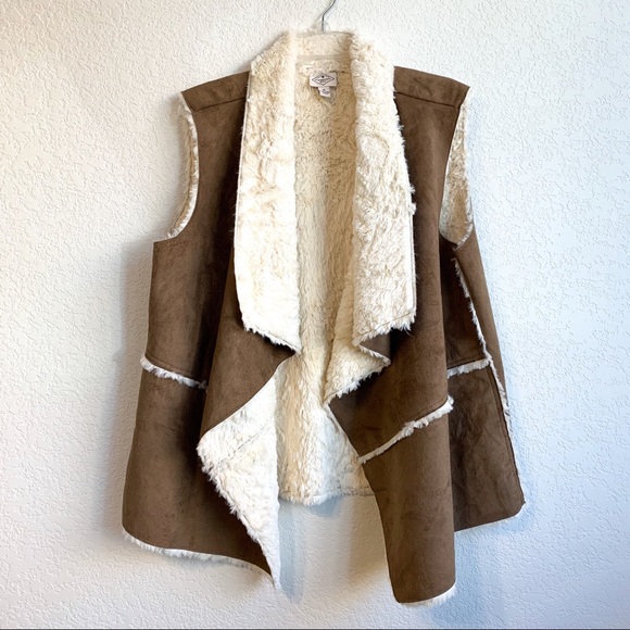St. John's Bay Jackets & Blazers - Faux Fur Shearling and suede vest